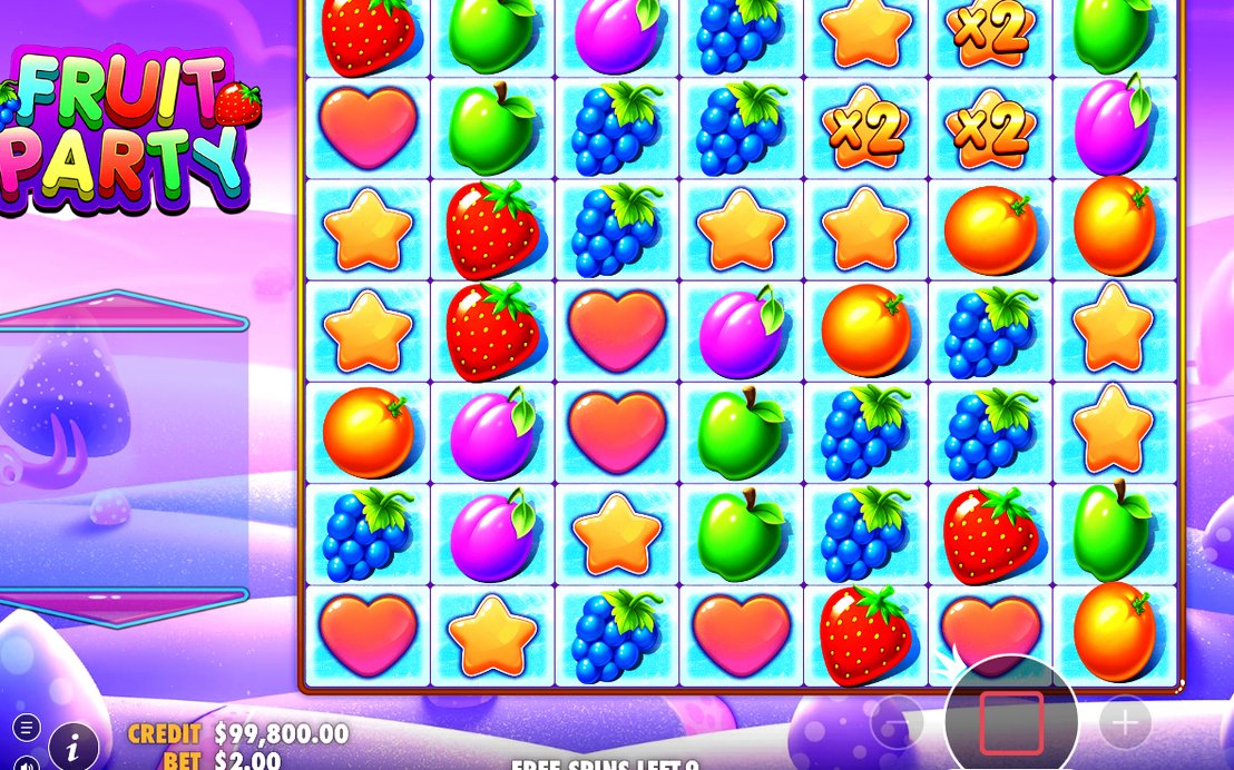 Free Spins with the night-time candy-land background