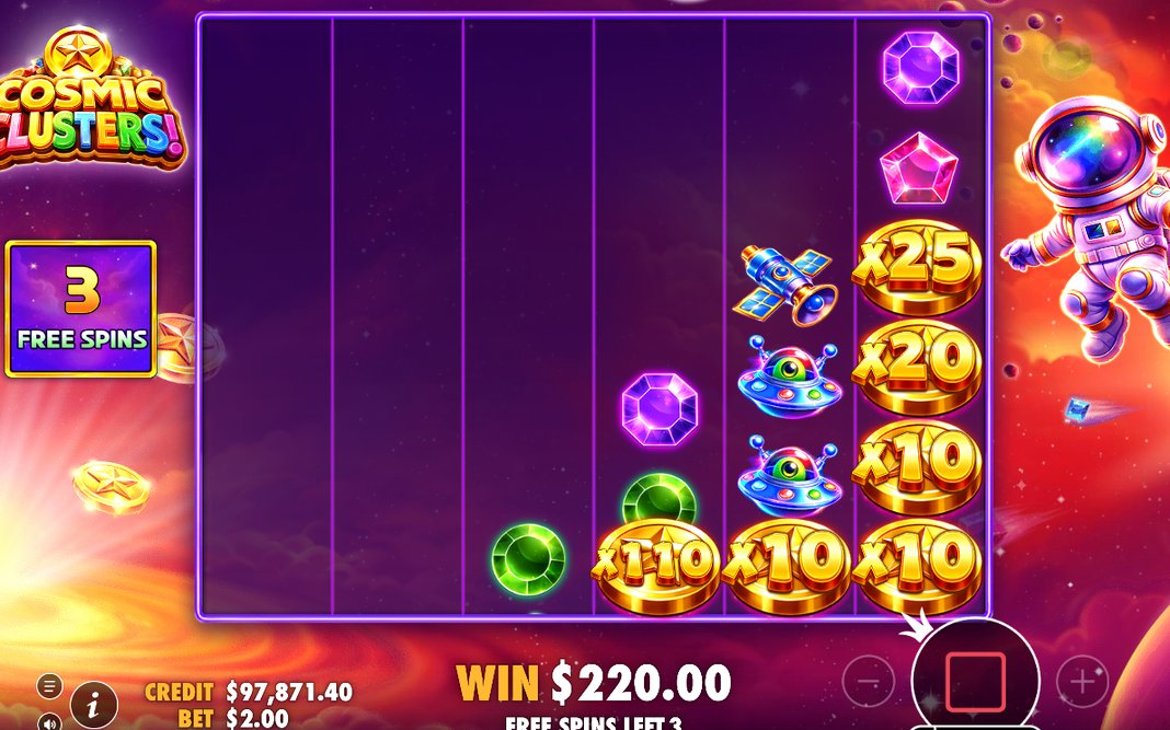 Remaining spins and orange background during active Free Spins