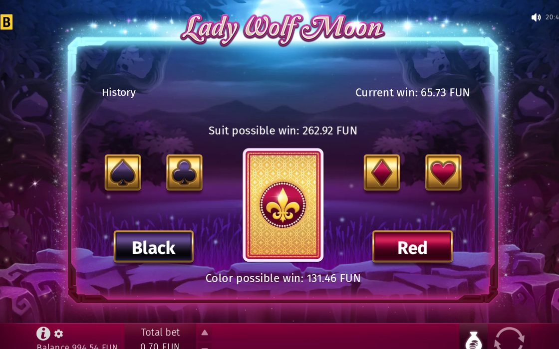 Gamble round card choice after a win
